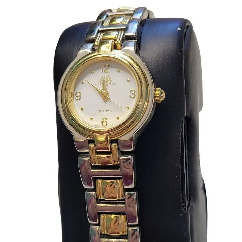 MM Ladies Watch Gold Tone Silver Tone Metal Works